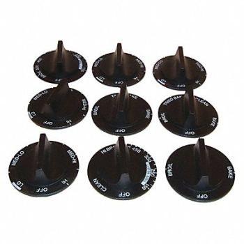 GRAINGER APPROVED Electric Range Knob Set Whirpool PK9, 499C21