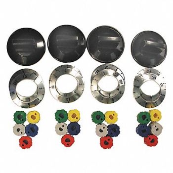 GRAINGER APPROVED Electric Range Knob Kit Range Type PK4, 499C22