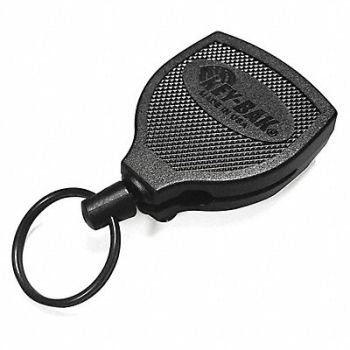 KEY-BAK Key Retractor Black Stainless Steel, 499M24