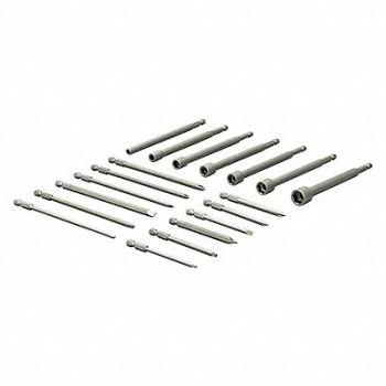 GREENLEE Bit Set Steel 19 Pieces Hand Application, 499N22