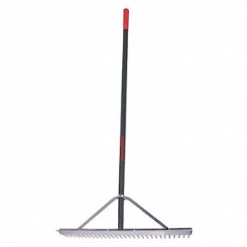 RAZOR-BACK Landscape Rake 30 in W Aluminum Handle, 49AF62