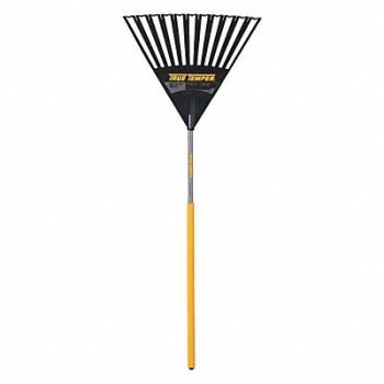 TRUE TEMPER Leaf Rake 24 in W Wood Handle 11 Tines, 49AF69