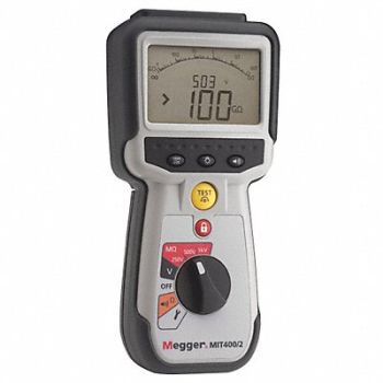 MEGGER Megohmmeter 250/500/1000V DC LCD Case, 49AG72