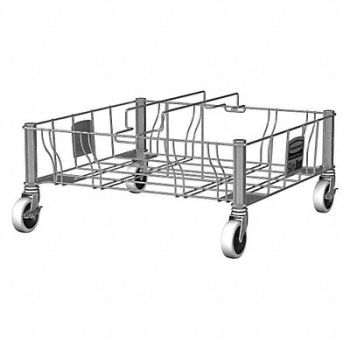RUBBERMAID COMMERCIAL PRODUCTS Container Dolly 200 lb Double 9 H Gray, 49AJ52