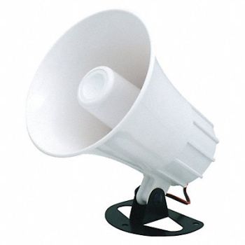 SPECO TECHNOLOGIES Weatherproof Alarm Siren 5-1/4 H White, 49CA14