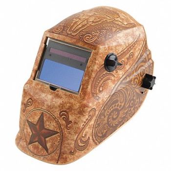 LINCOLN ELECTRIC Welding Helmet Tan Ratchet Plastic, 49CE28