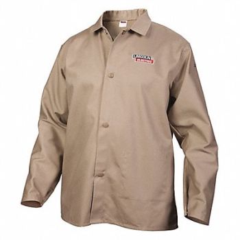 LINCOLN ELECTRIC Welding Jacket Khaki L 33 in L, 49CE41