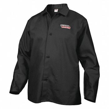 LINCOLN ELECTRIC Welding Jacket Black 2XL 33 in L, 49CE46