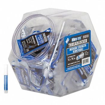VIBRA-TITE Threadlocker Blue Fishbowl PK100, 49CJ62