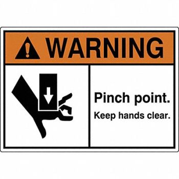 GRAINGER APPROVED Warning Label 3 1/2 in Hx5 in W PK5, 49CK27
