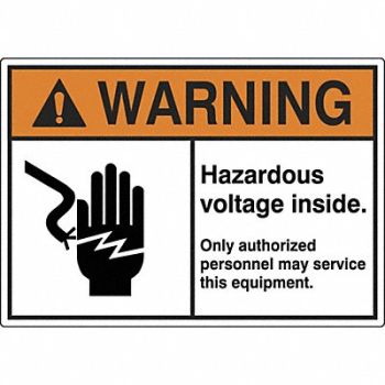 GRAINGER APPROVED Label 3 1/2 inx5 in Polyester PK5, 49CK45