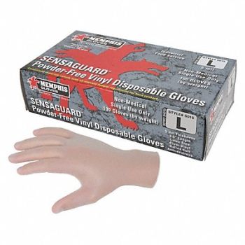 MCR SAFETY J4964 Disposable Gloves Vinyl XL PK100, 49DA55
