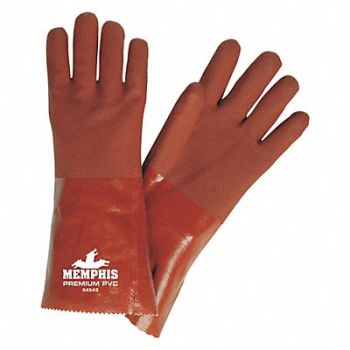 MCR SAFETY Gloves PVC L 14 in L Gauntlet PR PK12, 49DA92
