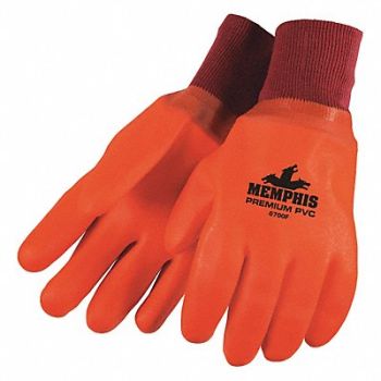 MCR SAFETY Gloves PVC L 12 in L Foam Knit PR PK12, 49DC01