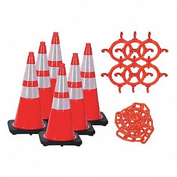 MR. CHAIN Traffic Cone Kit Orange 28 in., 49DM67
