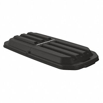 SUNCAST COMMERCIAL Tilt Truck Lid Black 1/2 cu yd. Hinged, 49DR49