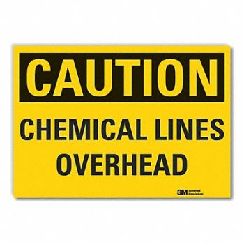 LYLE Chemicals Caution Rflct Label 5inx7in, 49VR84