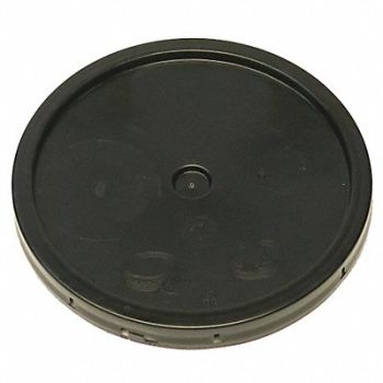 GRAINGER APPROVED Plastic Pail Lid Black HDPE, 49EN33
