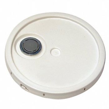 GRAINGER APPROVED Plastic Pail Lid White HDPE, 49EN45