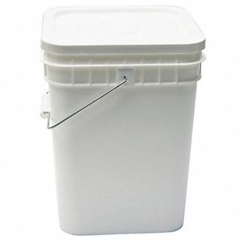 GRAINGER APPROVED Pail Polyethylene White Open Head, 49EN39