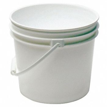 GRAINGER APPROVED Pail Polyethylene White Open Head, 49EN46