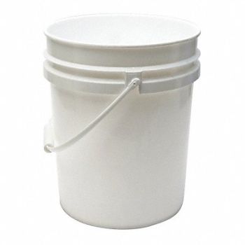 GRAINGER APPROVED K4866 Pail Polyethylene White Open Head, 49EN49