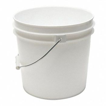 GRAINGER APPROVED K4868 Pail Polyethylene White Open Head, 49EN50