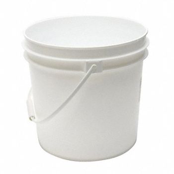 GRAINGER APPROVED K4868 Pail Polyethylene White Open Head, 49EN51