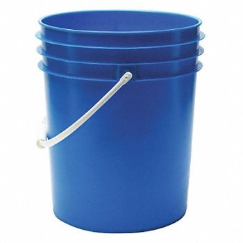 GRAINGER APPROVED K4864 Pail Polyethylene Blue Open Head, 49EN55
