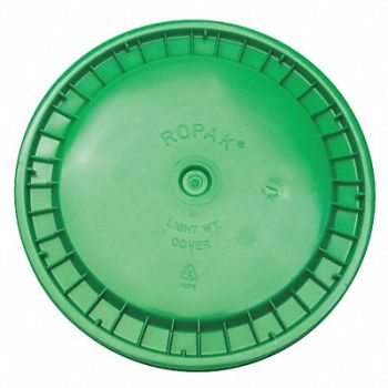 GRAINGER APPROVED K4870 Plastic Pail Lid Green HDPE, 49EN61