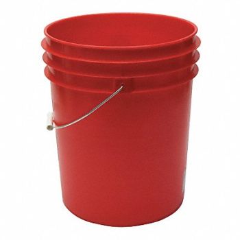 GRAINGER APPROVED K2600 Pail Polyethylene Red Open Head, 49EN64