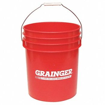 GRAINGER APPROVED K2600 Pail Polyethylene Red Open Head, 49EN65