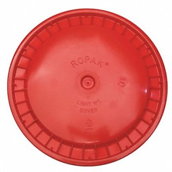 GRAINGER APPROVED Plastic Pail Lid Red HDPE, 49EN67