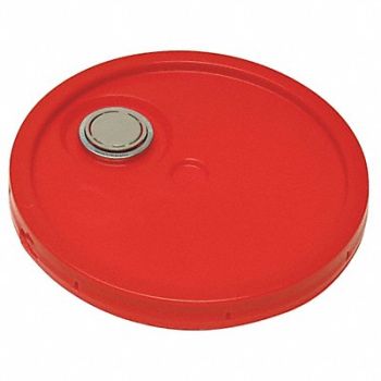 GRAINGER APPROVED Plastic Pail Lid Red HDPE, 49EN68