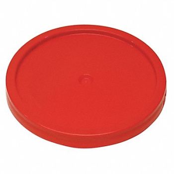 GRAINGER APPROVED Plastic Pail Lid Red HDPE, 49EN69