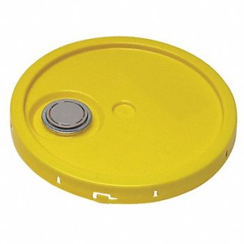 GRAINGER APPROVED Plastic Pail Lid Yellow HDPE, 49EN72
