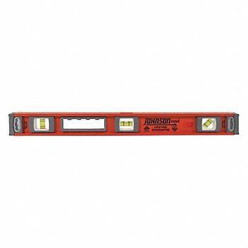 JOHNSON LEVEL TOOL Aluminum Level 24 in L 3 Vials, 49ET13
