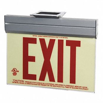 GRAINGER APPROVED Exit Sign 7 1/2 in x 13 in Plastic, 49EV29