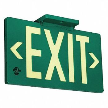 GRAINGER APPROVED Exit Sign 8 3/4 in x 15 1/2 in Plastic, 49EV37