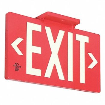 GRAINGER APPROVED Exit Sign 8 3/4 in x 15 1/2 in Plastic, 49EV39