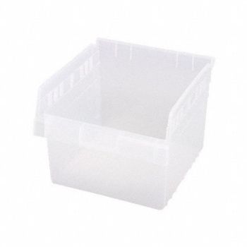 QUANTUM STORAGE SYSTEMS Shelf Bin Clear Polypropylene 8 in, 49H205