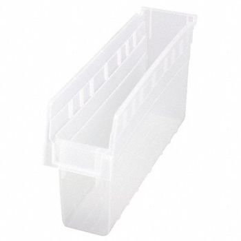 QUANTUM STORAGE SYSTEMS Shelf Bin Clear Polypropylene 8 in, 49H206