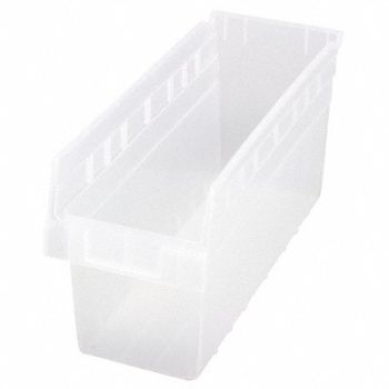 QUANTUM STORAGE SYSTEMS Shelf Bin Clear Polypropylene 8 in, 49H207
