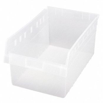 QUANTUM STORAGE SYSTEMS Shelf Bin Clear Polypropylene 8 in, 49H209