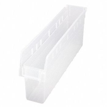 QUANTUM STORAGE SYSTEMS Shelf Bin Clear Polypropylene 8 in, 49H210