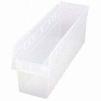 QUANTUM STORAGE SYSTEMS Shelf Bin Clear Polypropylene 8 in, 49H211