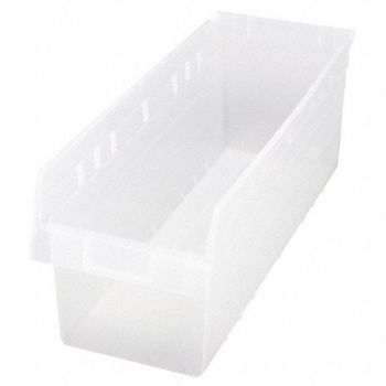 QUANTUM STORAGE SYSTEMS Shelf Bin Clear Polypropylene 8 in, 49H213