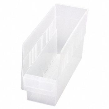 QUANTUM STORAGE SYSTEMS Shelf Bin Clear Polypropylene 6 in, 49H214