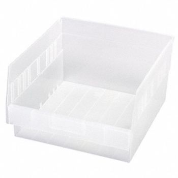 QUANTUM STORAGE SYSTEMS Shelf Bin Clear Polypropylene 6 in, 49H217