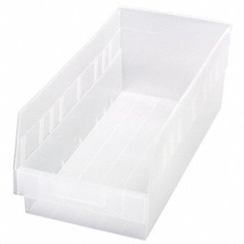 QUANTUM STORAGE SYSTEMS Shelf Bin Clear Polypropylene 6 in, 49H220